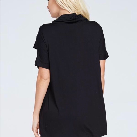 ❗️CLOSING SALE❗️ Black Cowl Neck Tunic Top - Picture 3 of 4